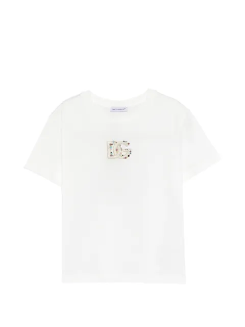 Dolce & Gabbana Kids rhinestone logo T-shirt