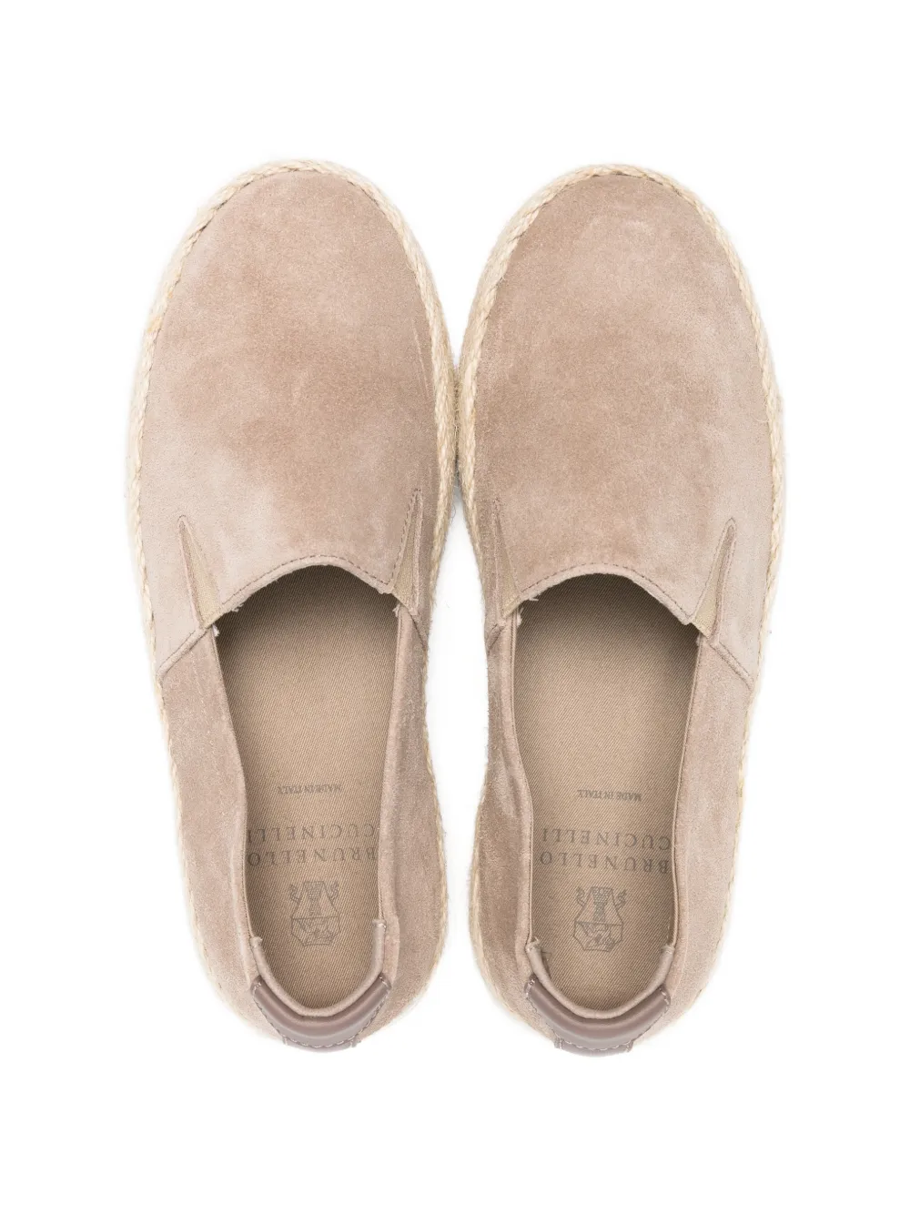 Brunello Cucinelli Kids Loafers met espadrille afwerking Beige