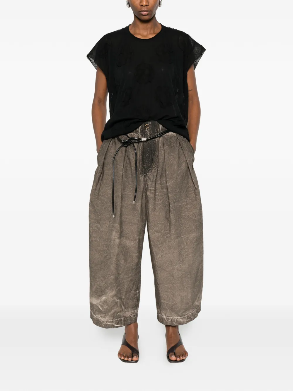  Uma Wang Patterned Short-sleeve Top - Black 