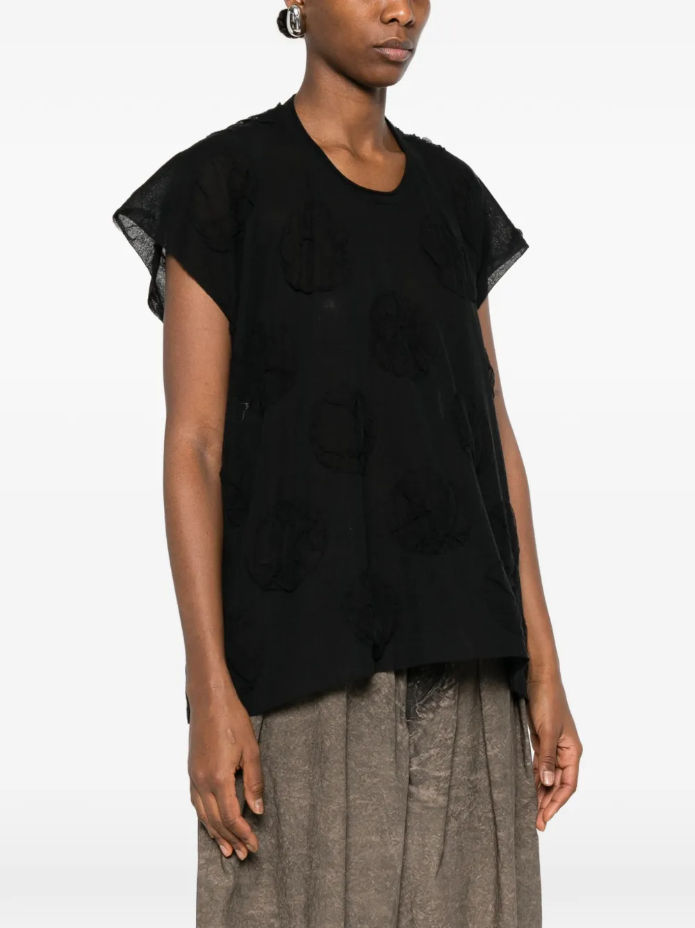  Uma Wang Patterned Short-sleeve Top - Black 