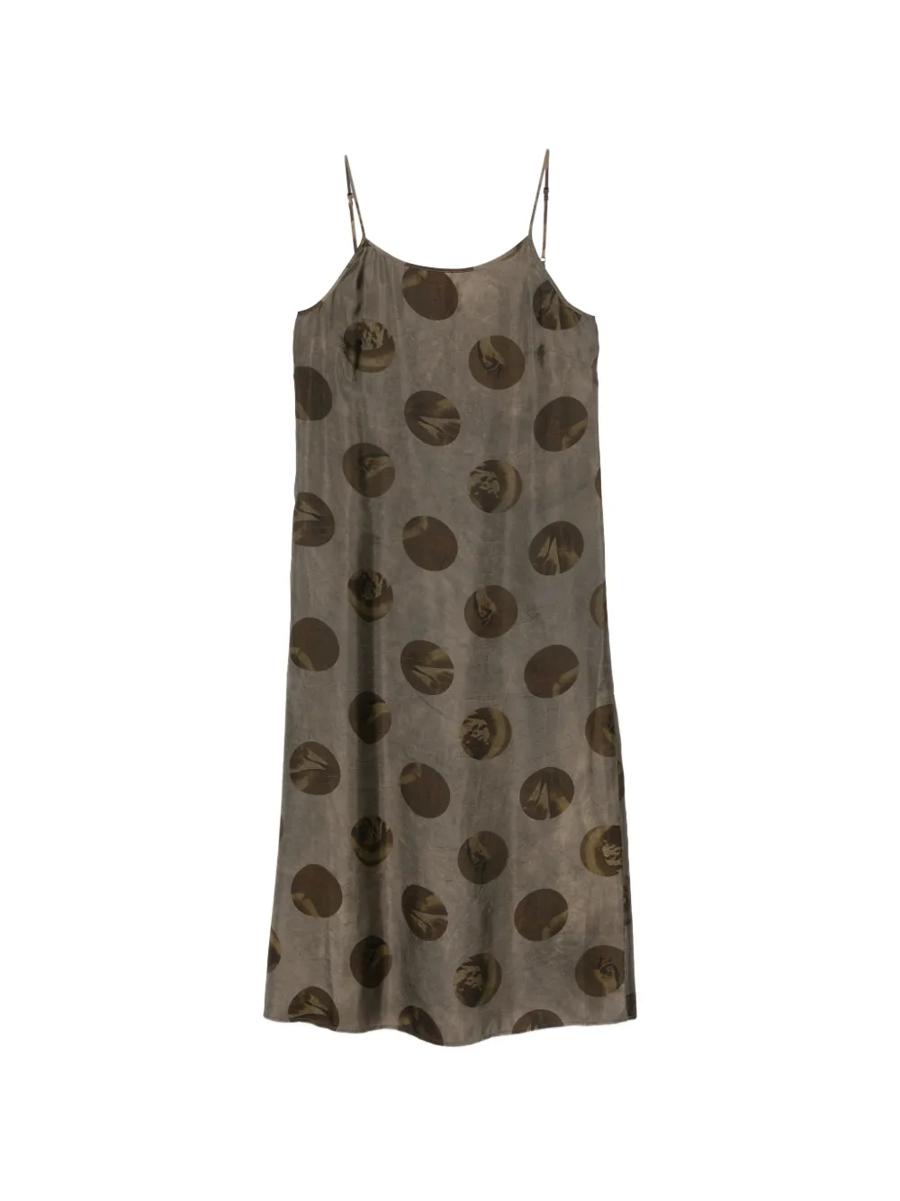 Uma Wang printed slip midi dress - Grigio