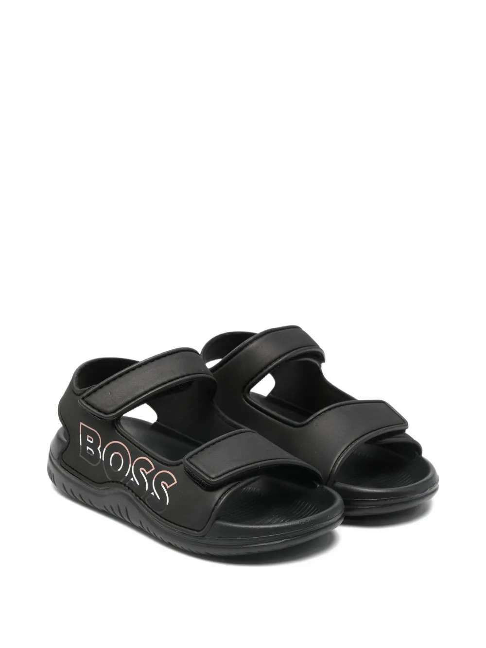 BOSS Kidswear logo strap sandals - Nero