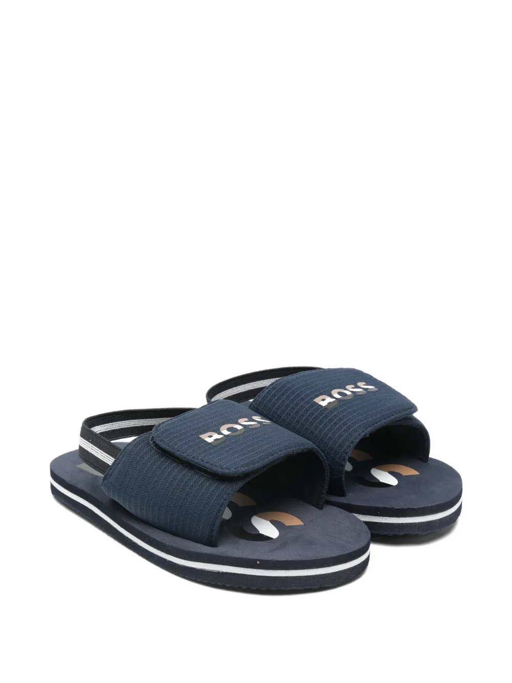BOSS Kidswear logo strap sandals - Blu