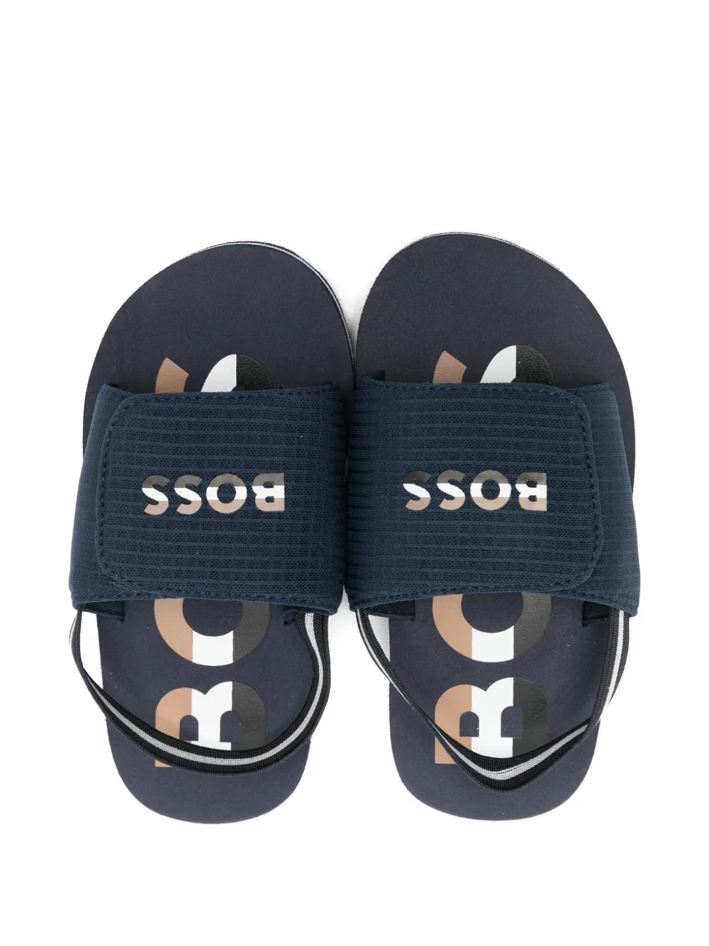 BOSS Kidswear logo strap sandals Blauw