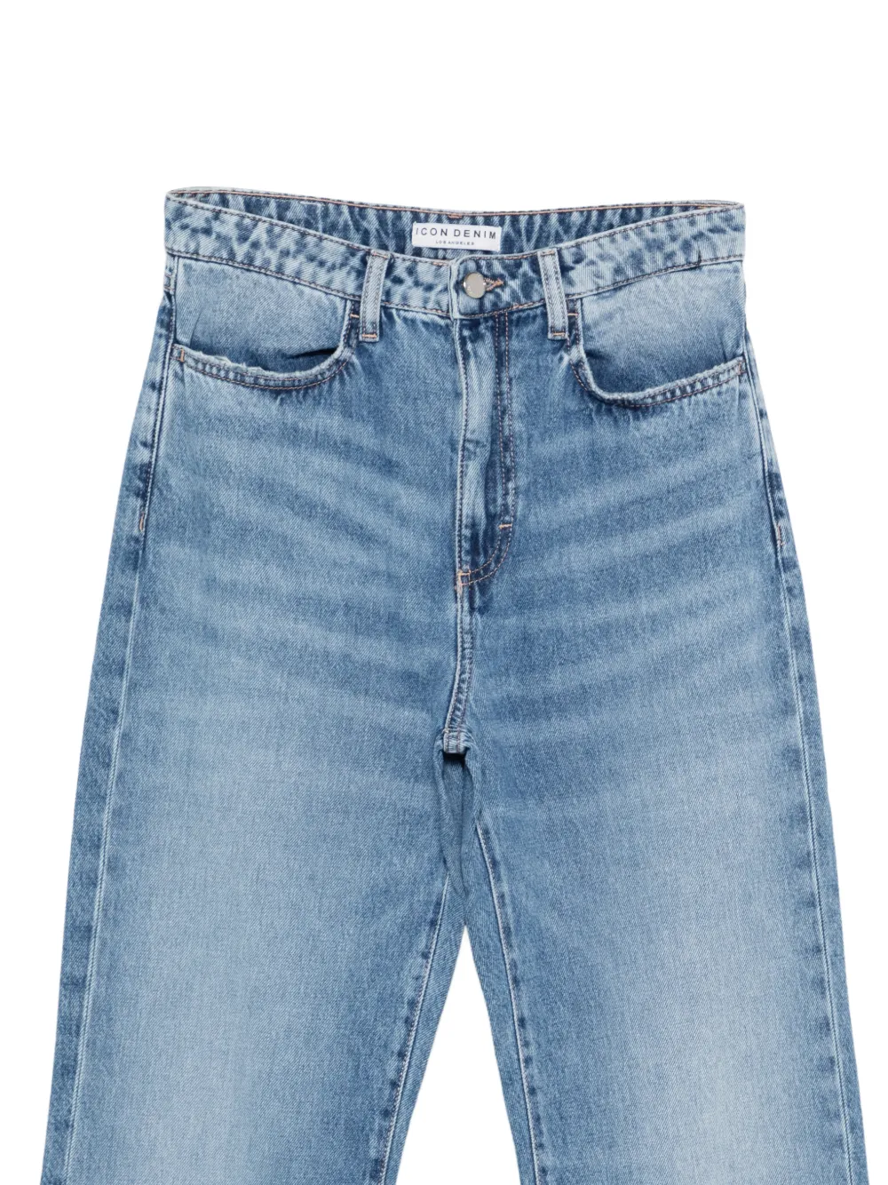  Icon Denim Pantalones Con Bordes Sin Rematar - Azul 