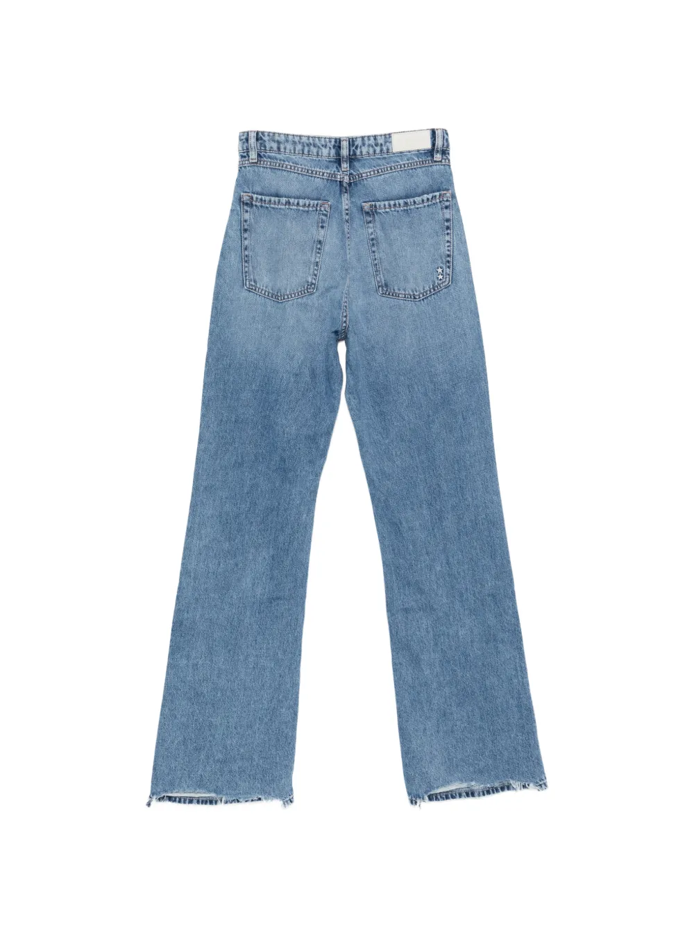  Icon Denim Pantalones Con Bordes Sin Rematar - Azul 