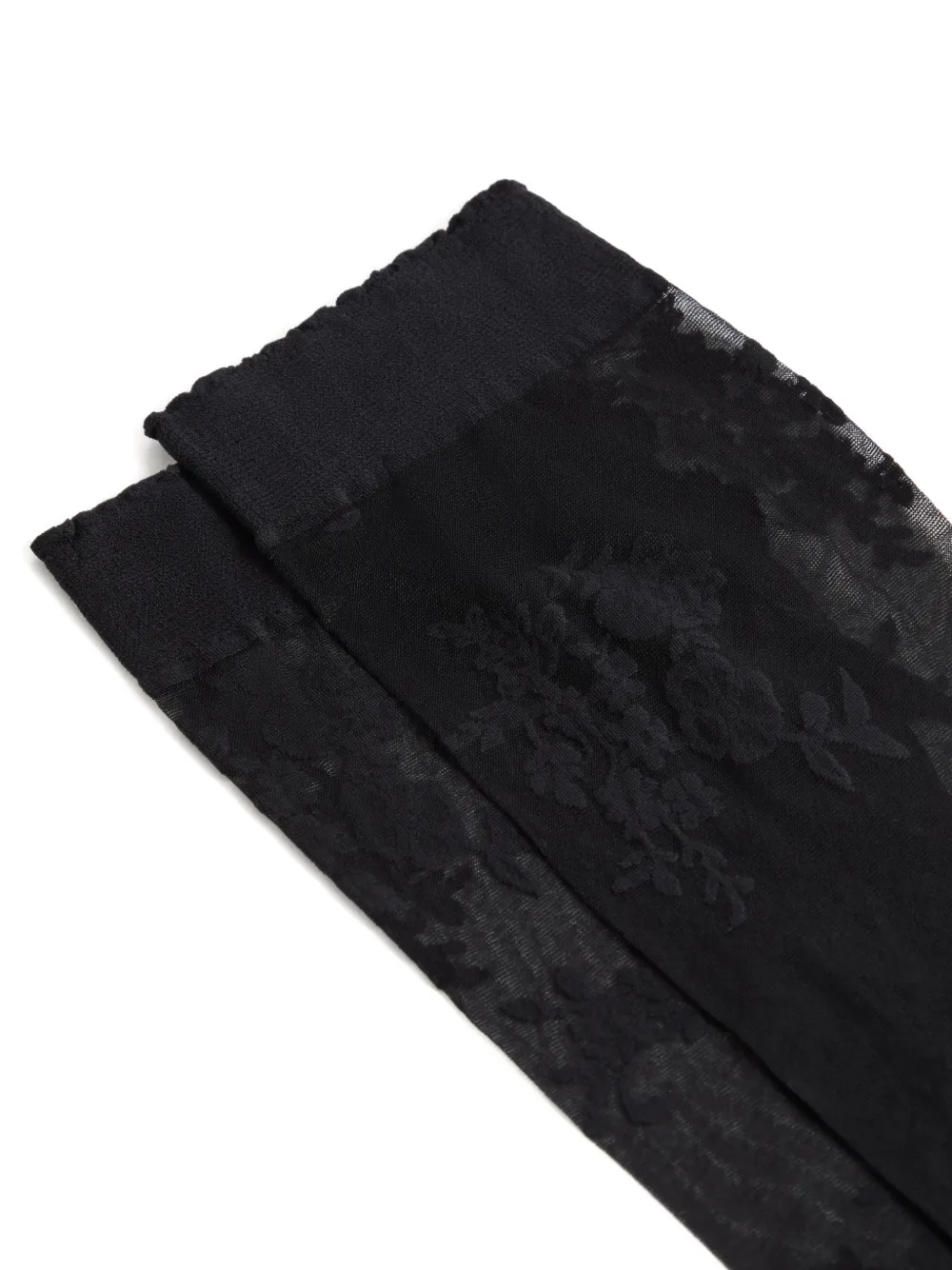 Valentino Garavani Lycra kniehoge sokken met bloemenprint Zwart
