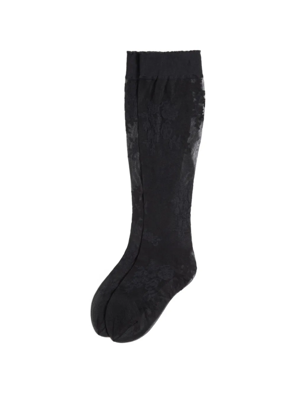 Valentino Garavani floral lycra knee-high socks - Nero