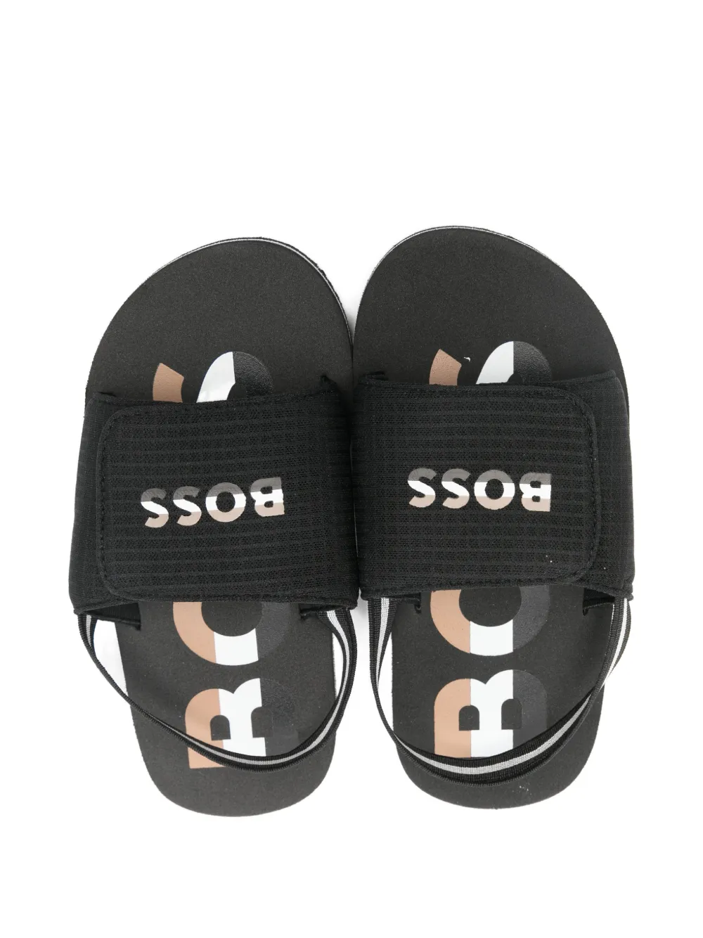 BOSS Kidswear logo strap sandals Zwart