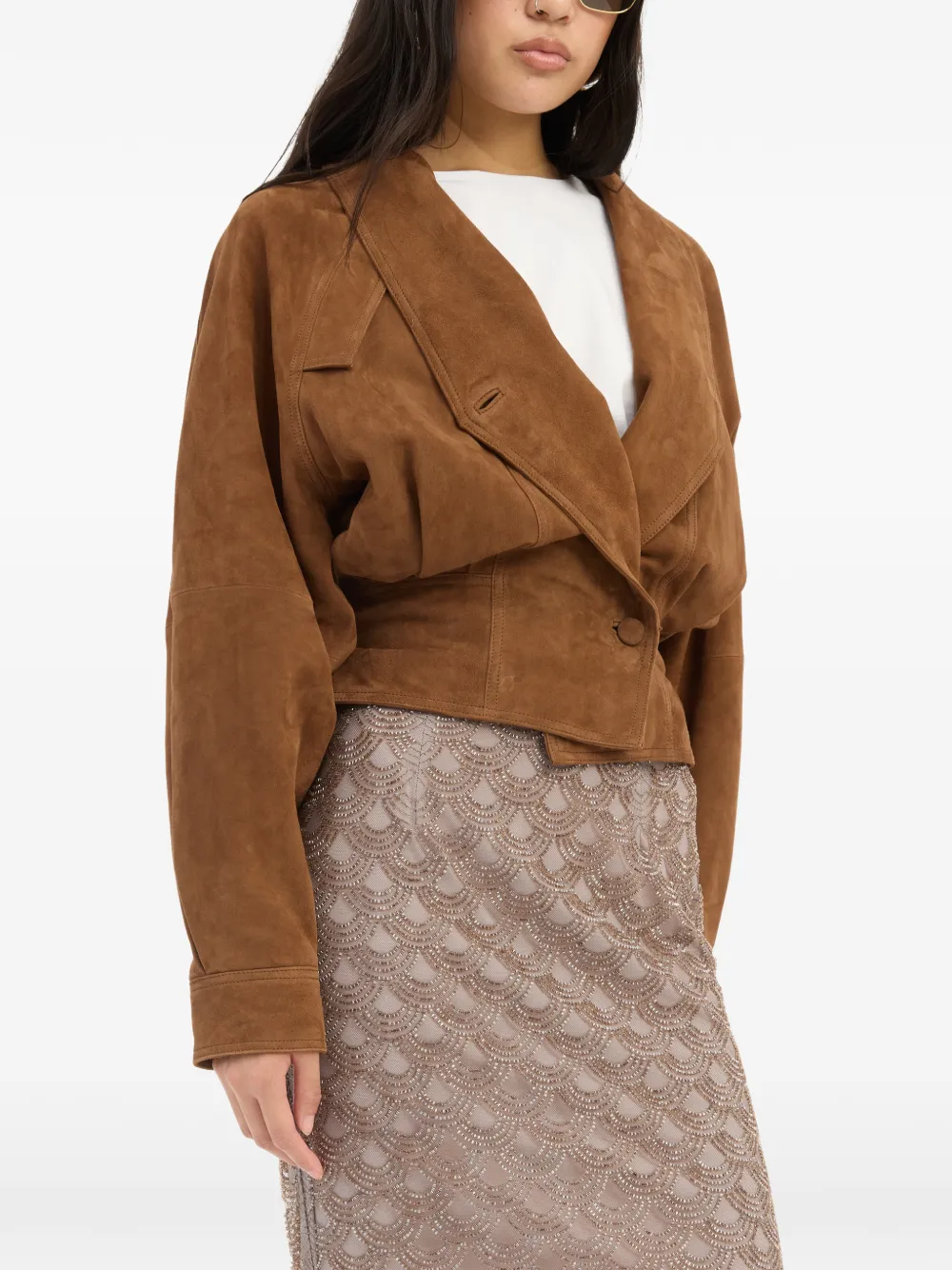 ROTATE BIRGER CHRISTENSEN Midi-rok met pailletten Grijs