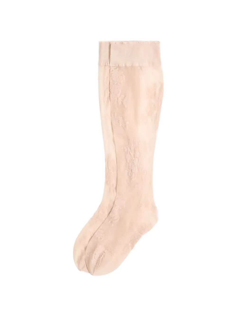 Valentino Garavani floral lycra knee-high socks - Toni neutri