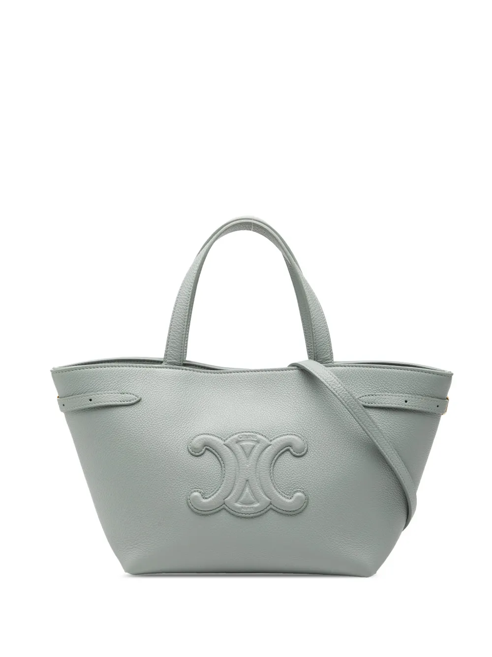 Celine Pre-Owned Borsa tote Triomphe Cabas Anais mini in pelle di vitello pieno fiore 2024 - Grigio
