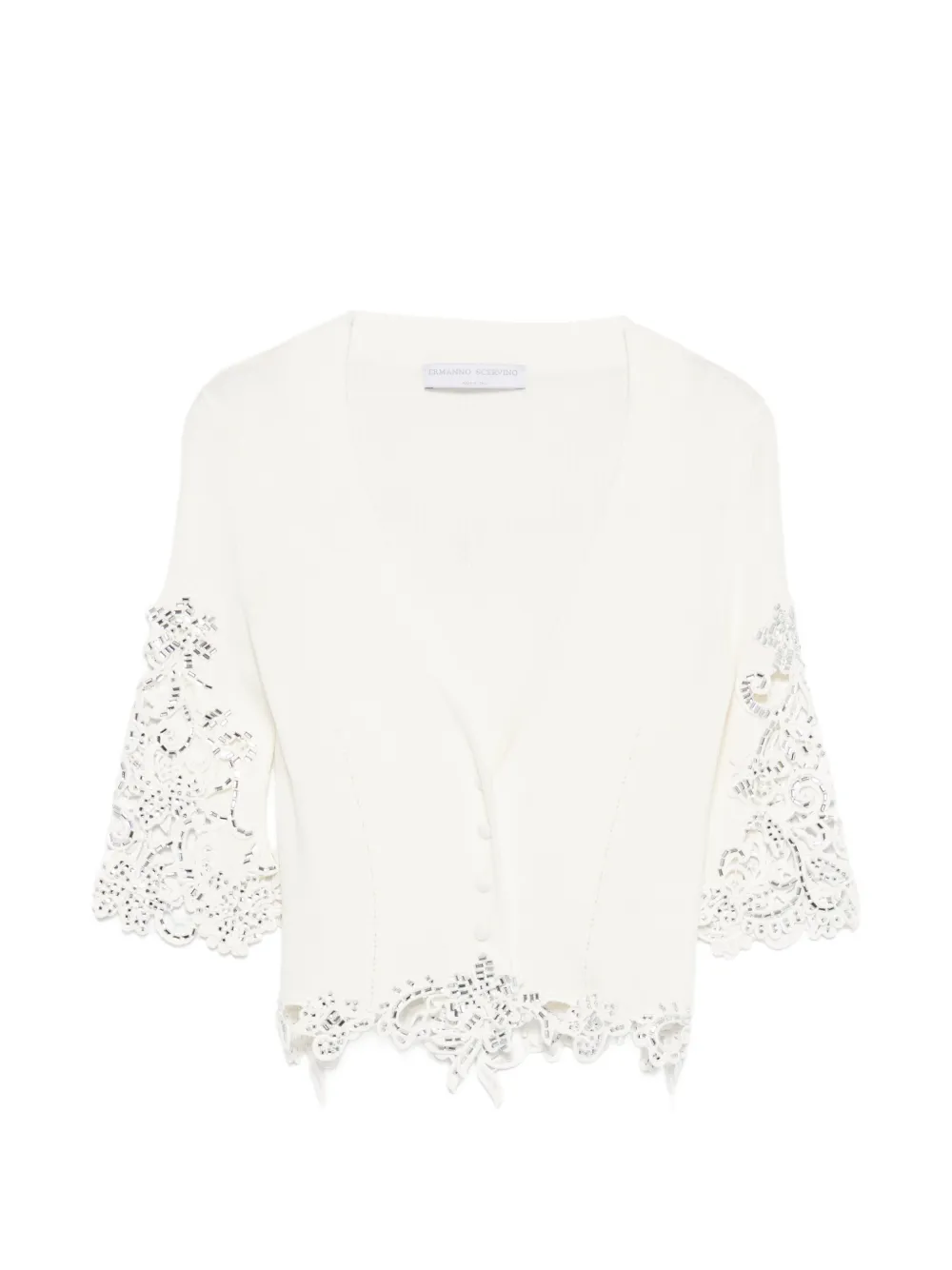 Ermanno Scervino lace cotton cardigan - Weiß
