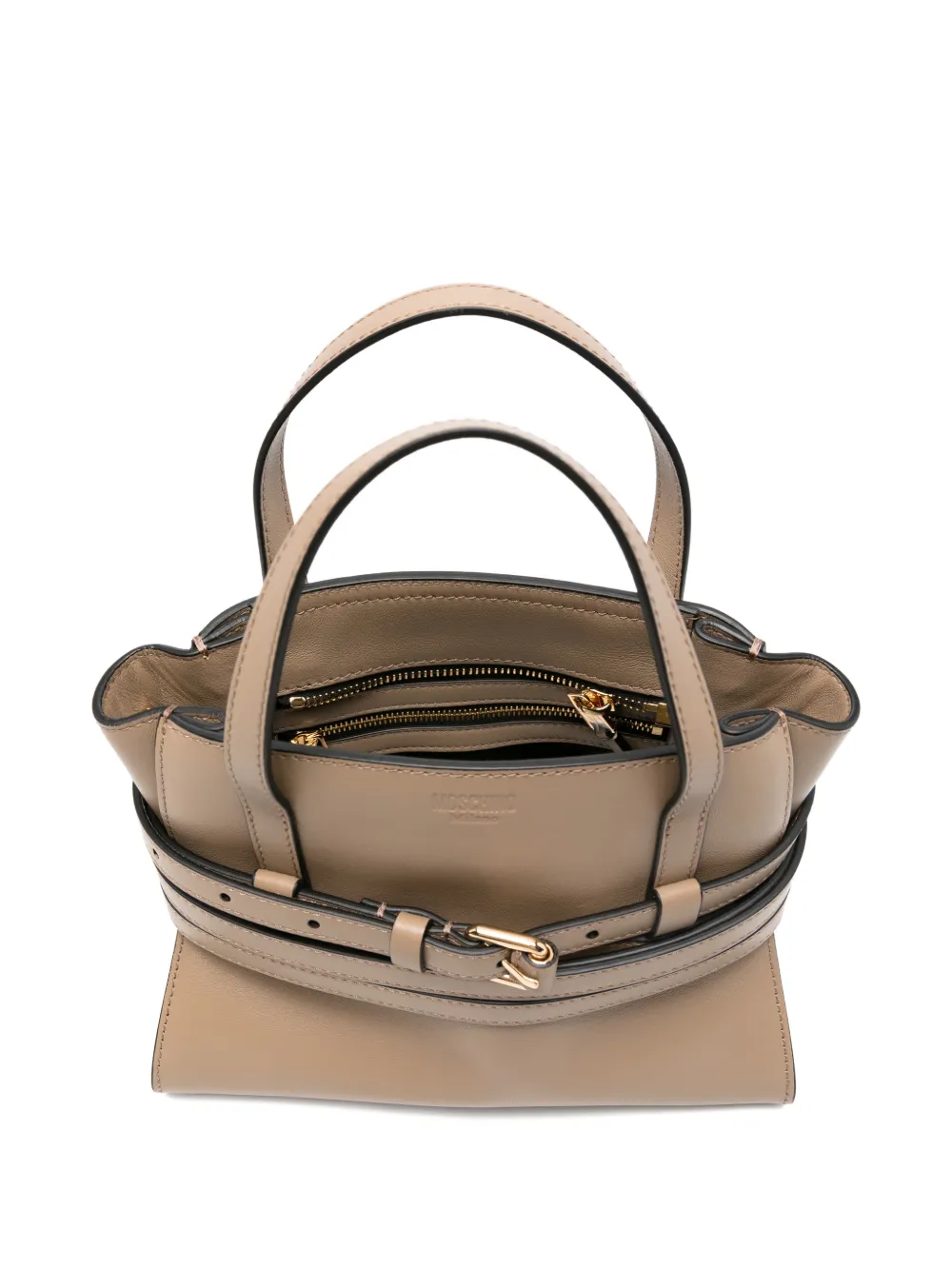 Moschino Shopper met gespband Beige