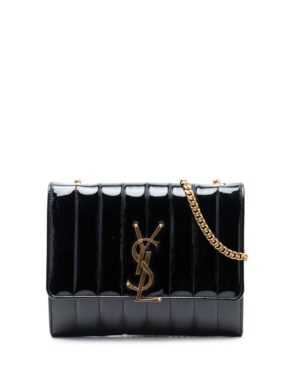 Saint Laurent Pre-Owned 2018 Medium Patent Vicky crossbody bag - Nero