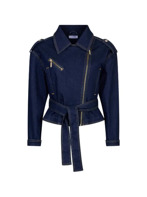 LIU JO biker belted denim jacket