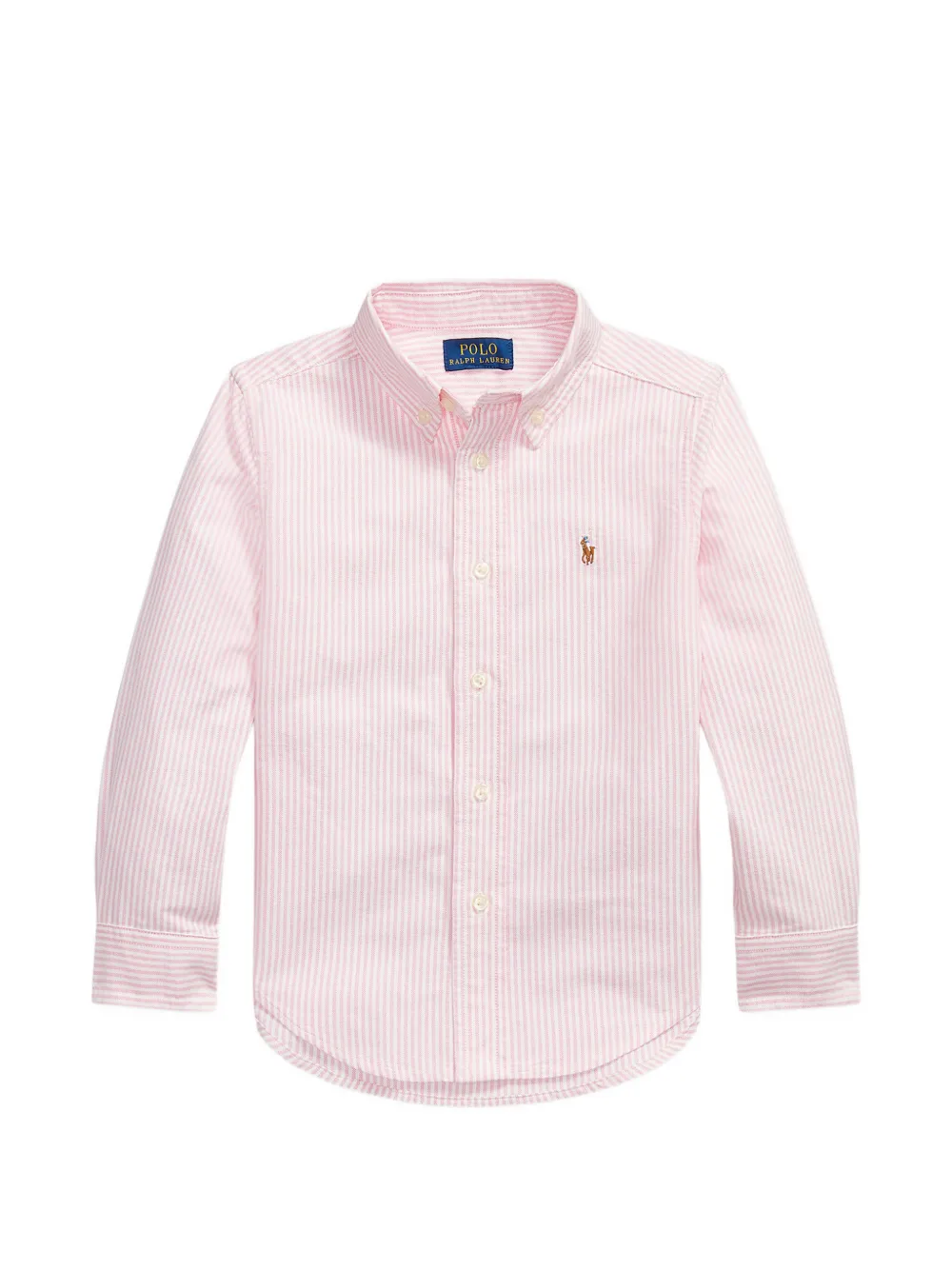 POLO RALPH LAUREN KIDS striped logo-embroidered shirt - Bianco