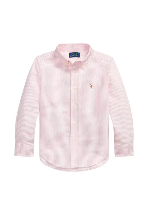 POLO RALPH LAUREN KIDS camisa con logo bordado y motivo de rayas