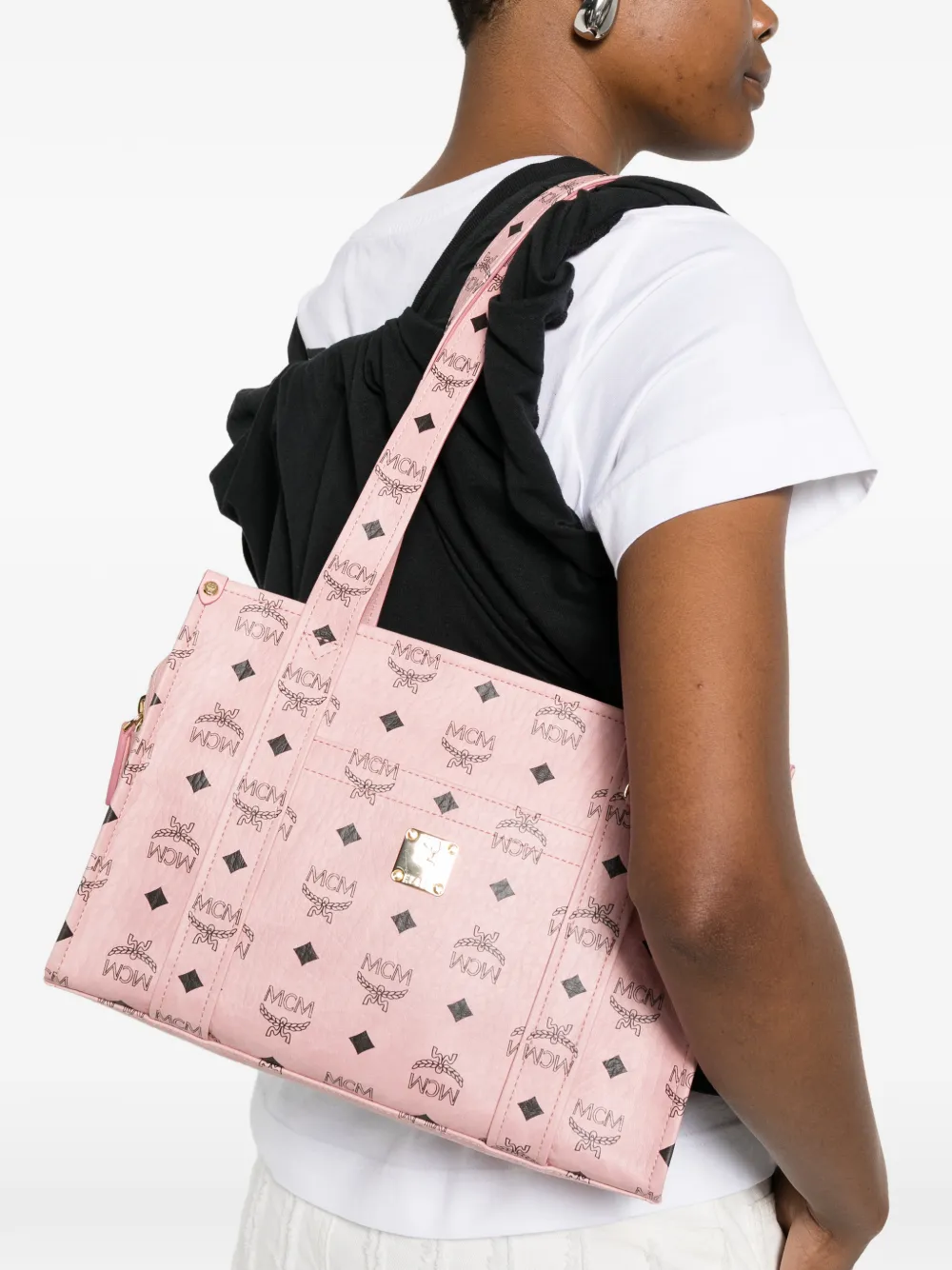  Mcm Logo-print Tote Bag - Pink 