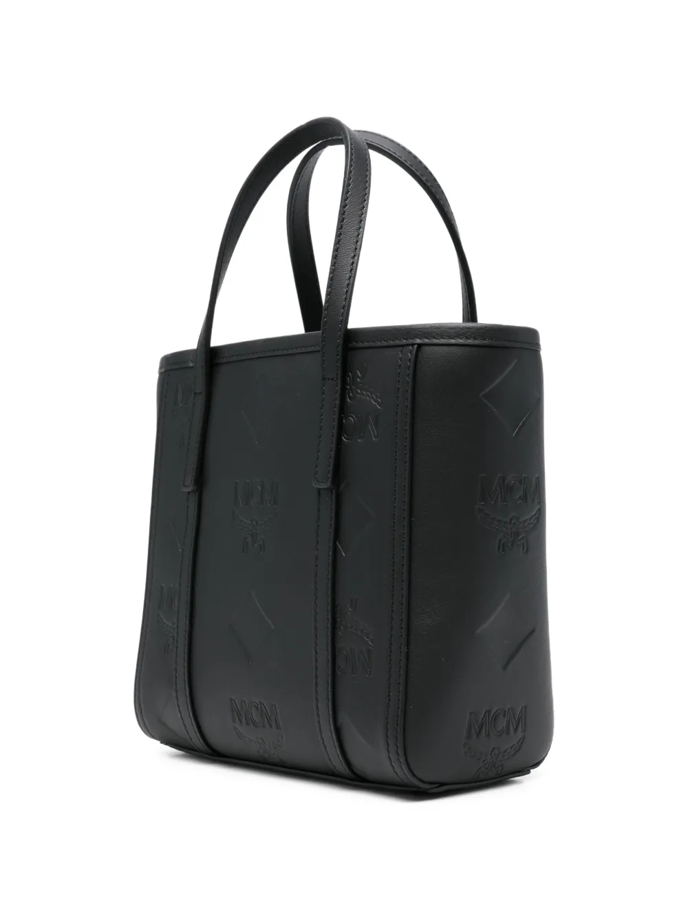  Mcm Logo-embossed Tote Bag - Black 