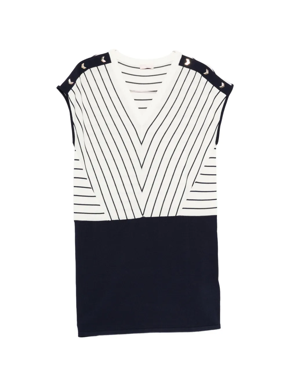 LIU JO striped shoulder mini dress - Blu