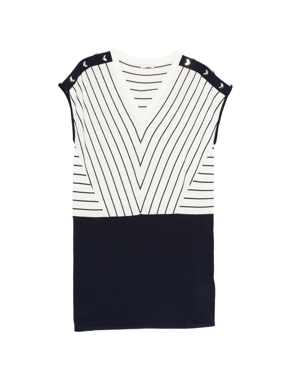 LIU JO striped shoulder mini dress - Blu