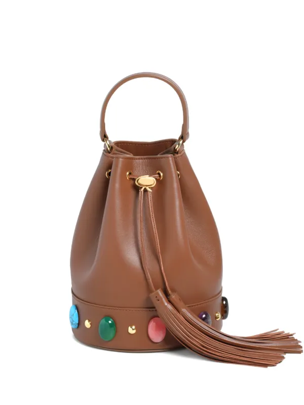 Gianvito Rossi Sienna Shanti Bucket Bag in Brown