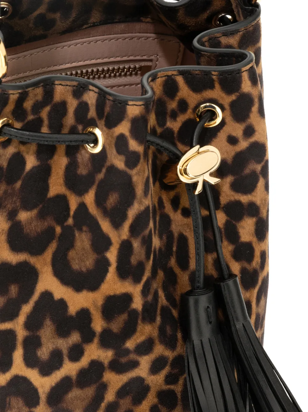Gianvito Rossi Sienna bucket-tas met luipaardprint Bruin