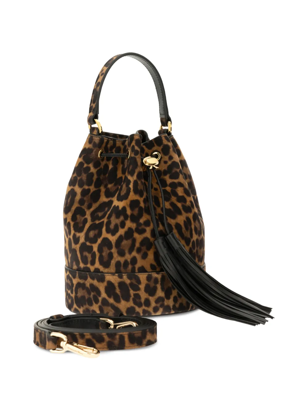 Gianvito Rossi Sienna bucket-tas met luipaardprint Bruin