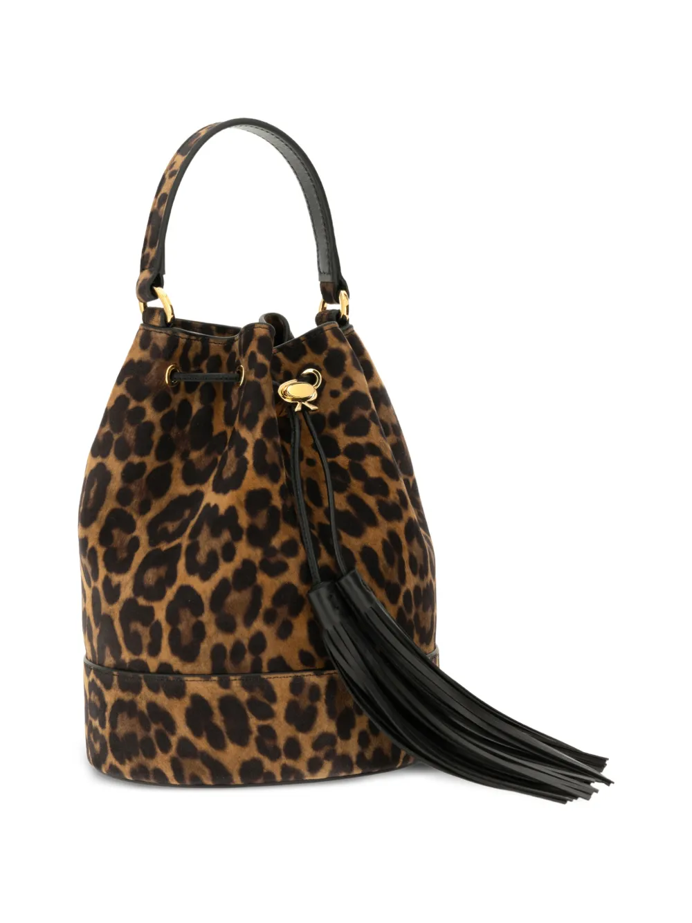  Gianvito Rossi Leopard Print Sienna Bucket Bag - Brown 