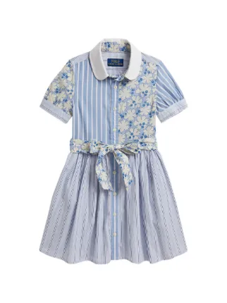 POLO RALPH LAUREN KIDS Floral Stripe Dress | Blue