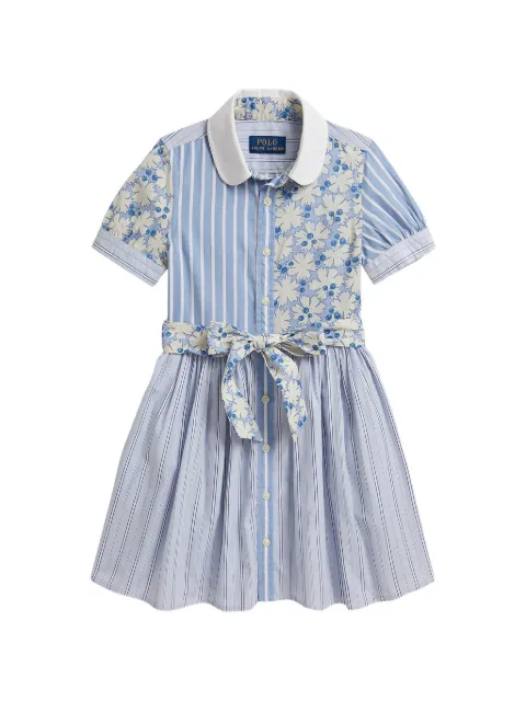 POLO RALPH LAUREN KIDS 花卉条纹连衣裙