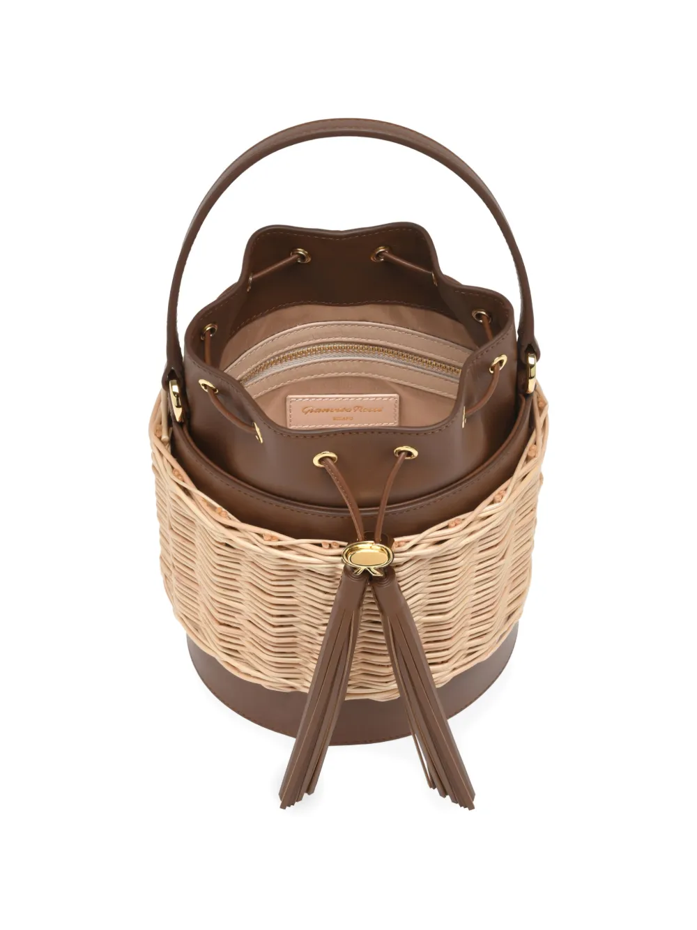 Gianvito Rossi Siënna bucket-tas met kwastje Bruin