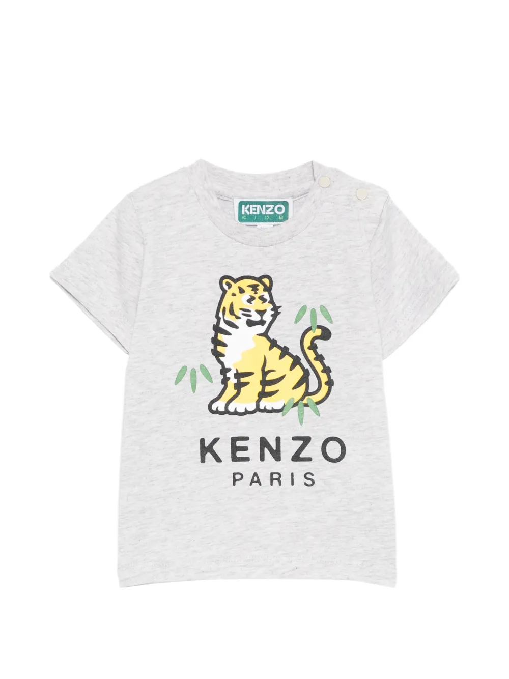 Kenzo Kids tiger graphic T-shirt - Grigio