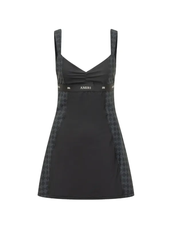 Amiri Ma Quad Patterned Mini Dress in Black