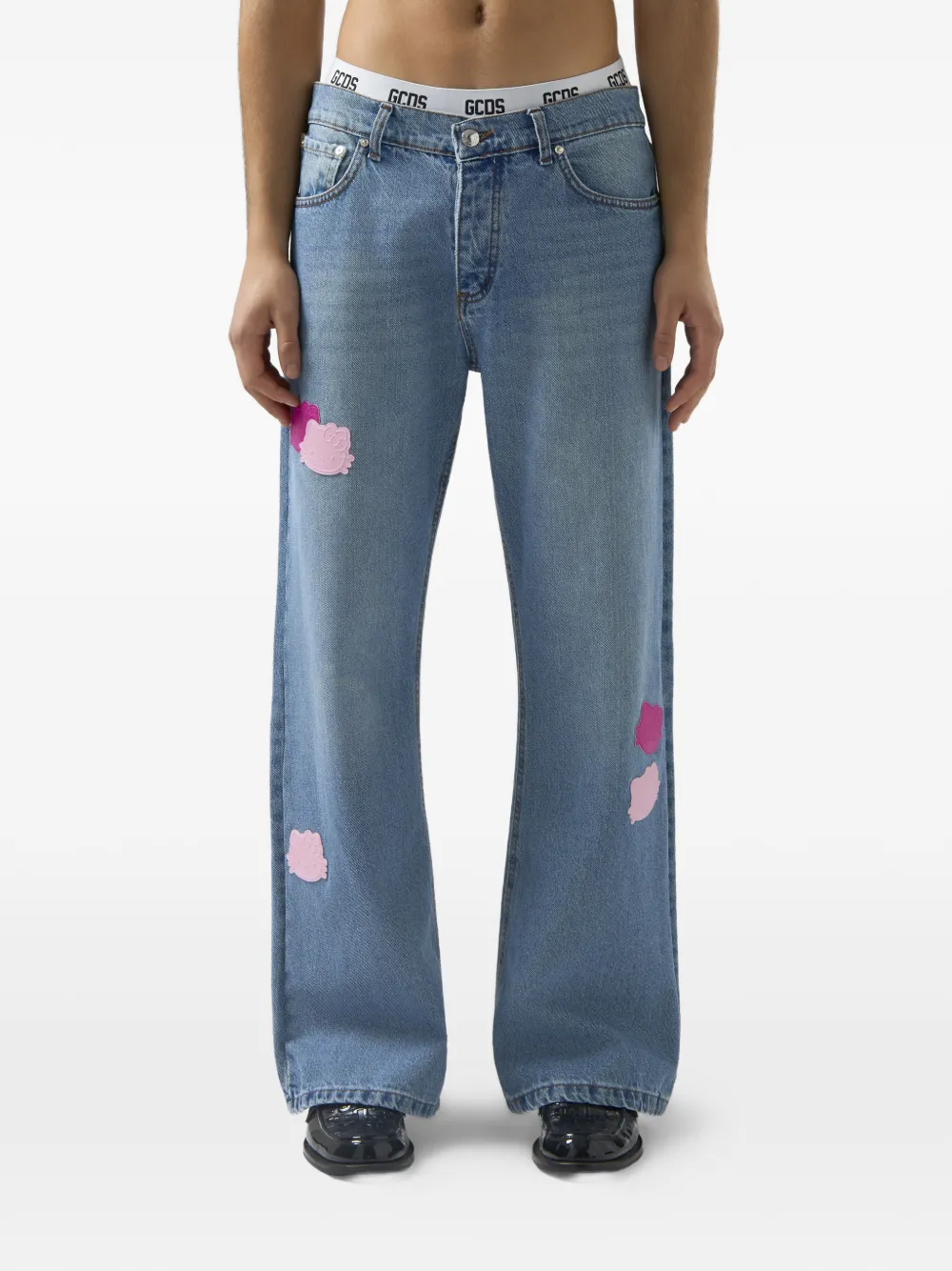 GCDS x Hello Kitty denim broek Blauw