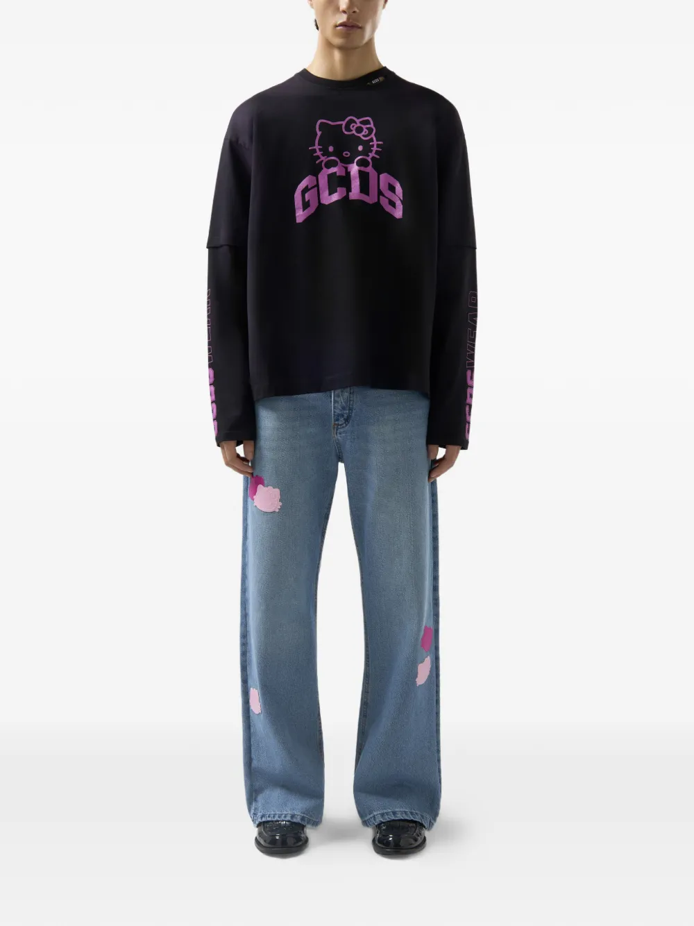 GCDS x Hello Kitty denim broek Blauw