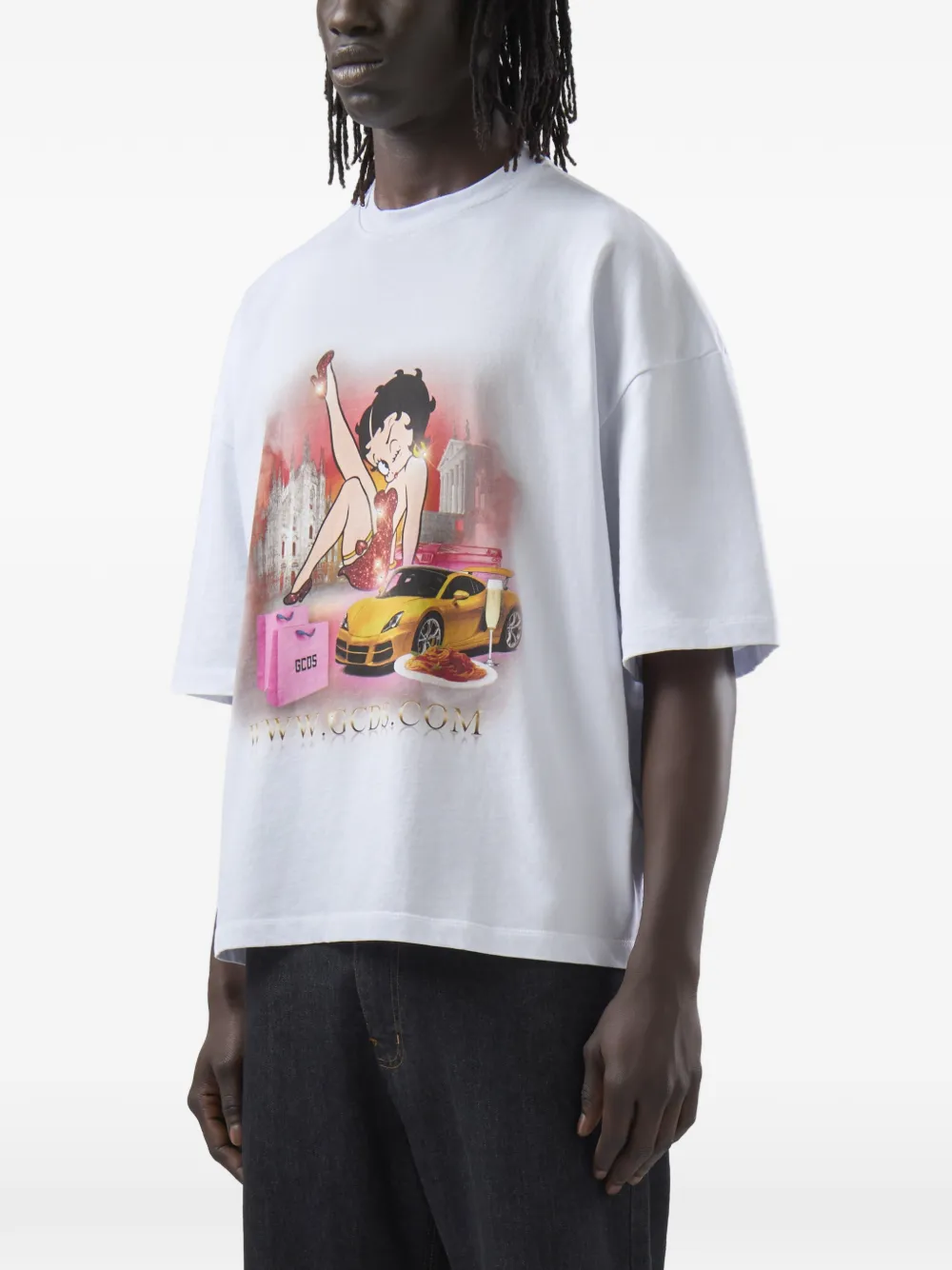 GCDS Betty Boop uitgesneden T-shirt Wit