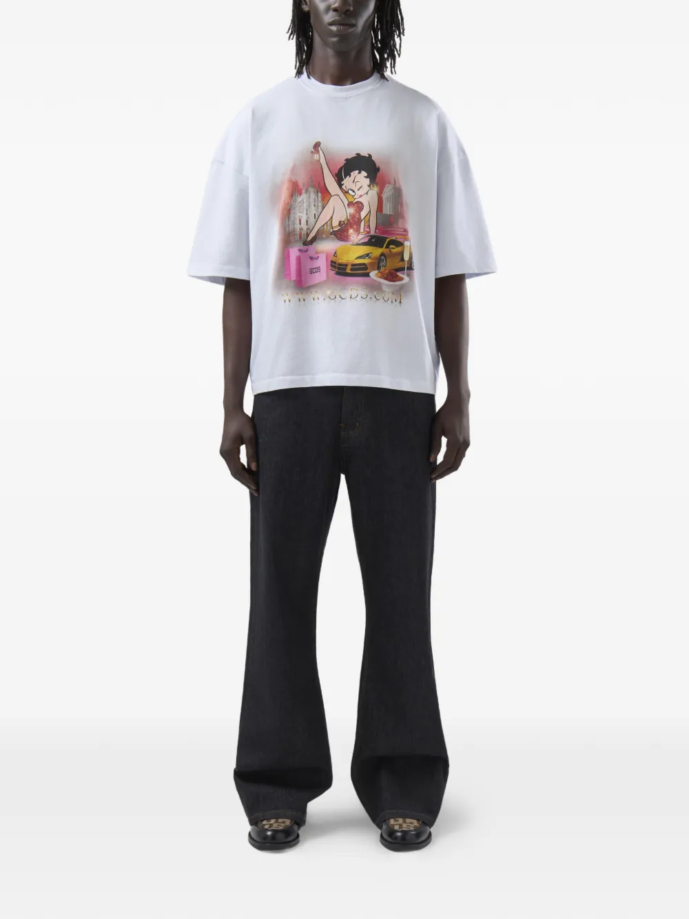 GCDS Betty Boop uitgesneden T-shirt Wit