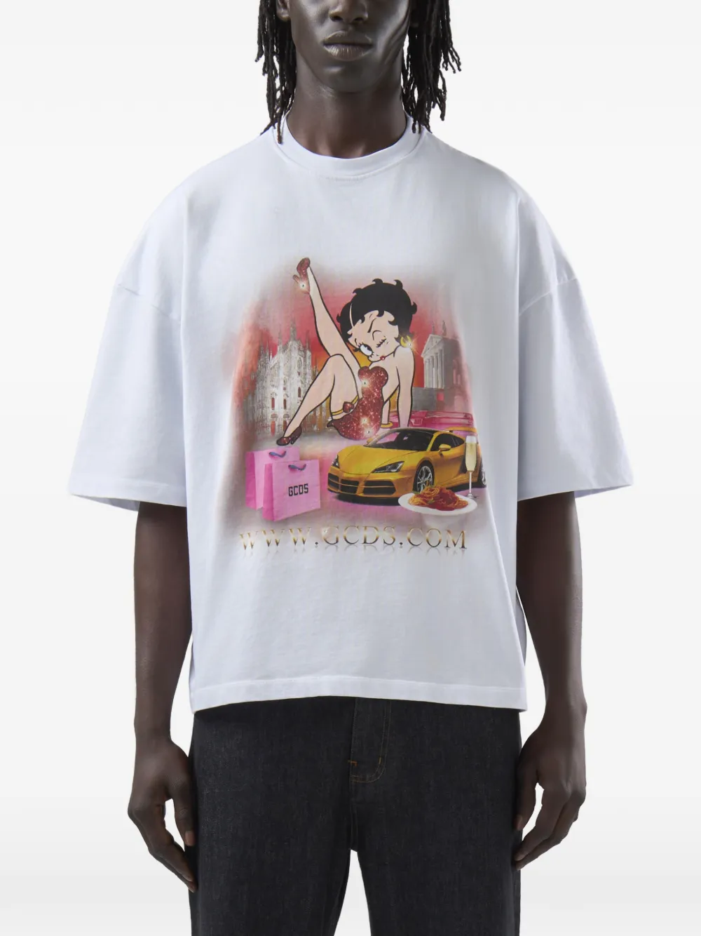 GCDS Betty Boop uitgesneden T-shirt Wit
