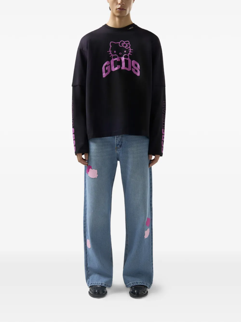 GCDS X 헬로 키티 긴소매 코튼 티셔츠 | 티셔츠 | Image 2