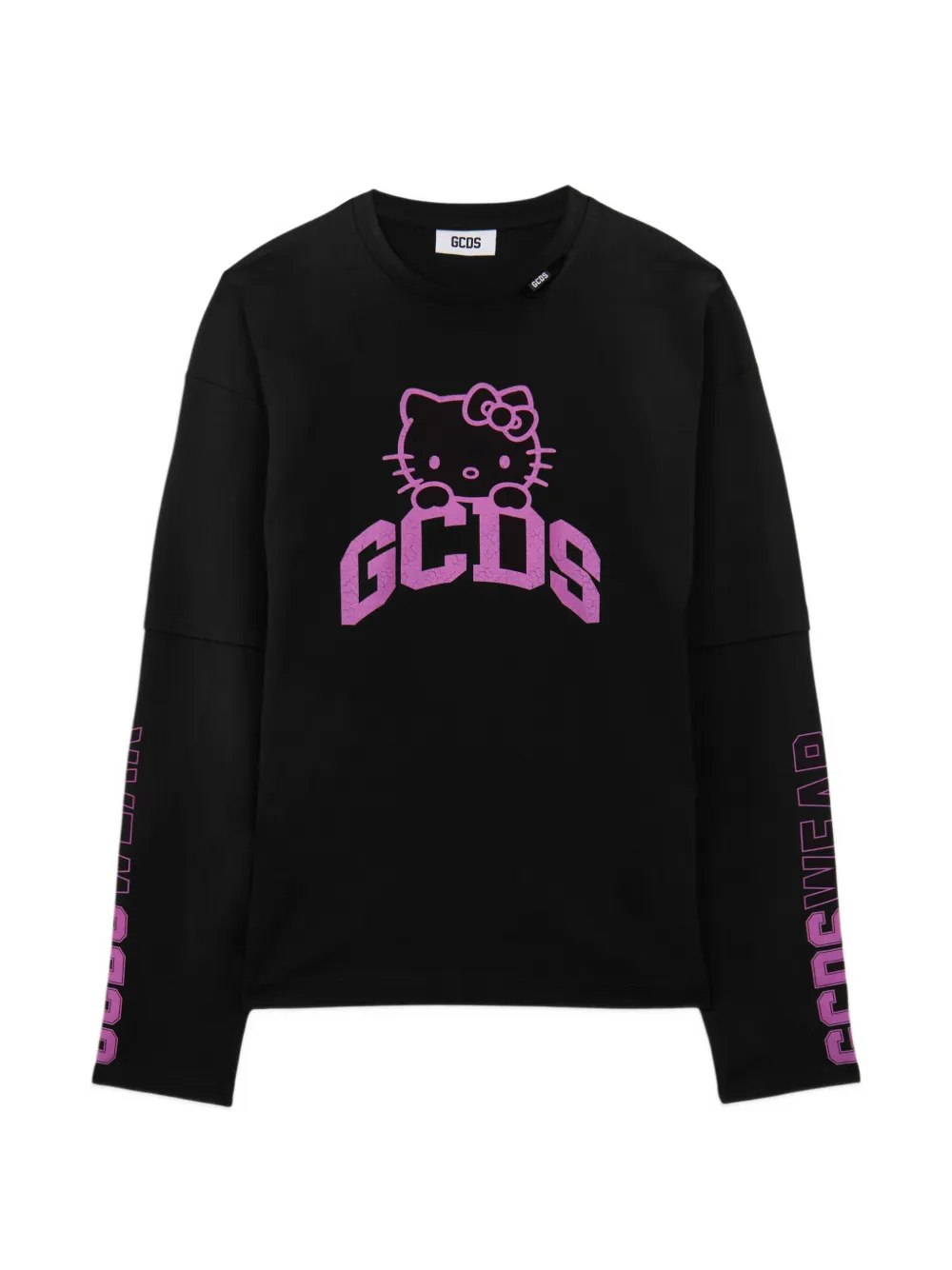 GCDS x Hello Kitty long-sleeved cotton T-shirt - Nero