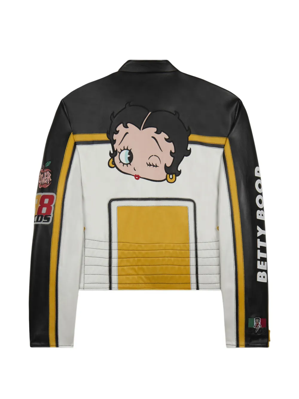 GCDS x Betty Boop leren bikerjack Zwart