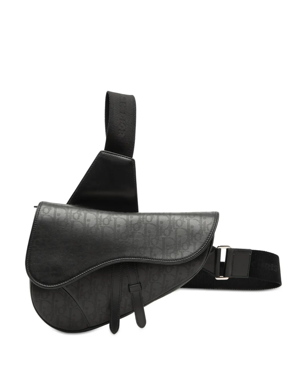 Christian Dior Pre-Owned 2022 Oblique Perforated Calfskin Galaxy Saddle Bag crossbody bag - Nero