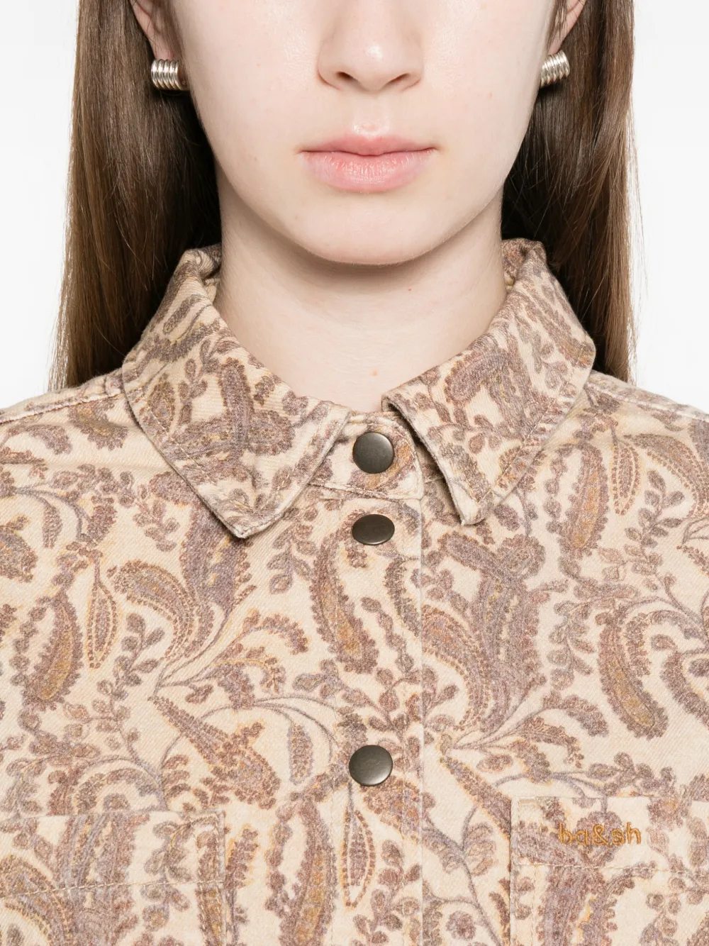 Ba&Sh Tullia katoenen jack met paisley Beige