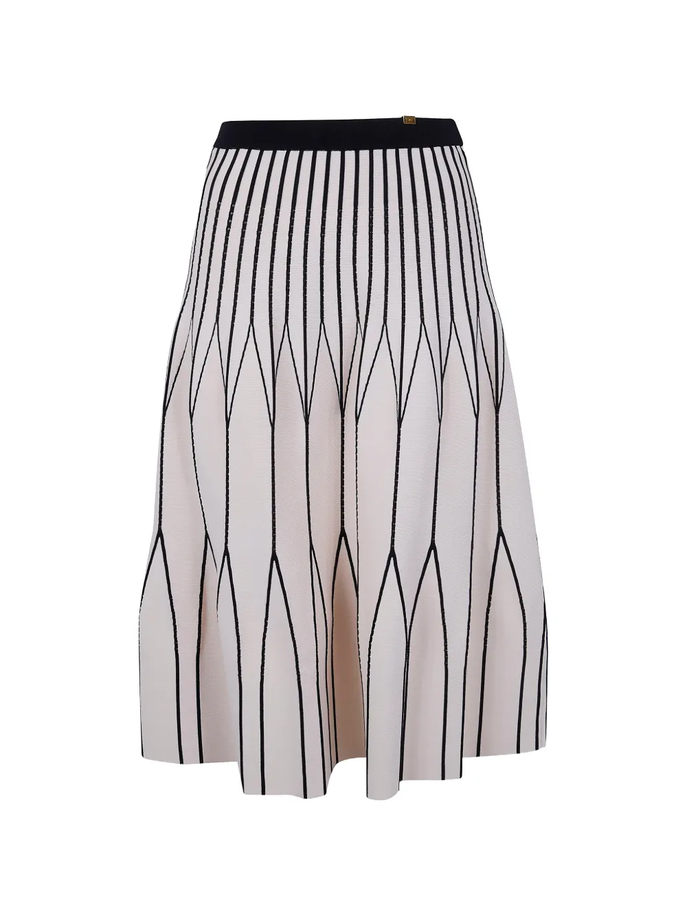 Elisabetta Franchi A-line striped midi skirt - Toni neutri