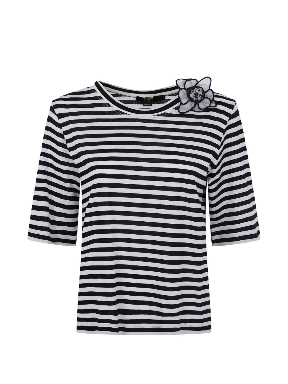 Seventy flower striped T-shirt - Blu