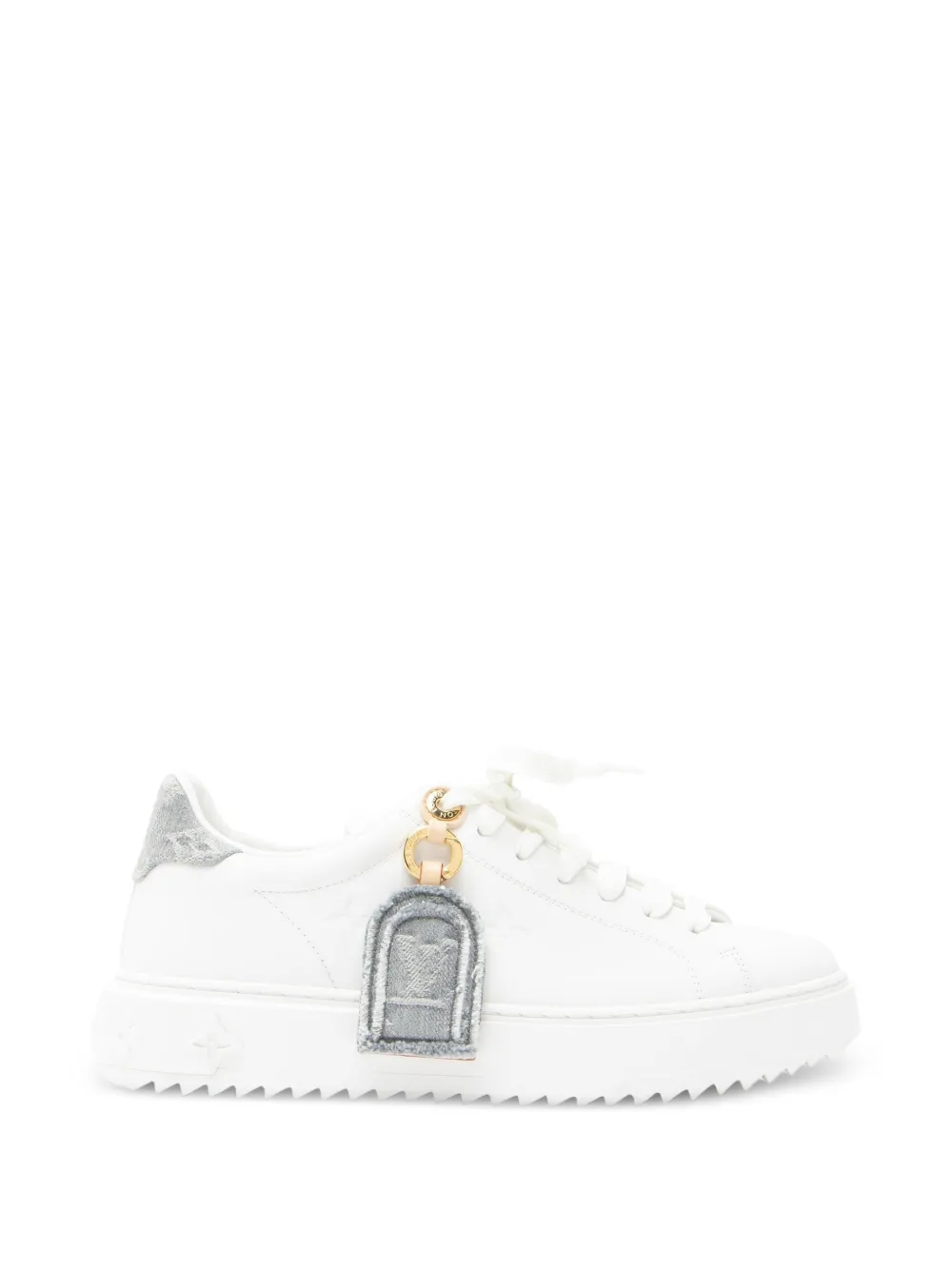 Louis Vuitton Pre-Owned monogram denim time out sneakers - Bianco
