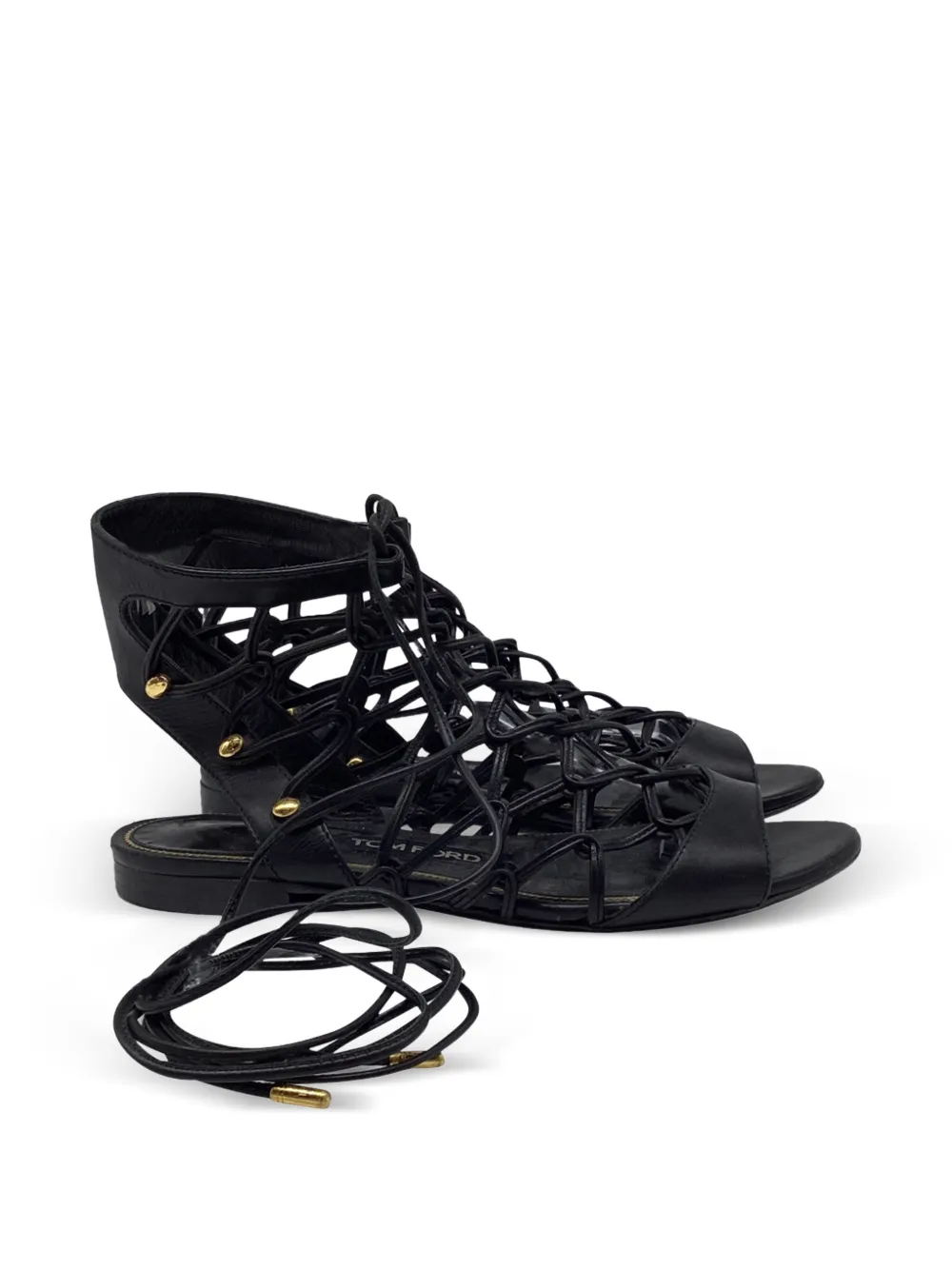 Tom Ford Vintage gladiator leather sandals – Black