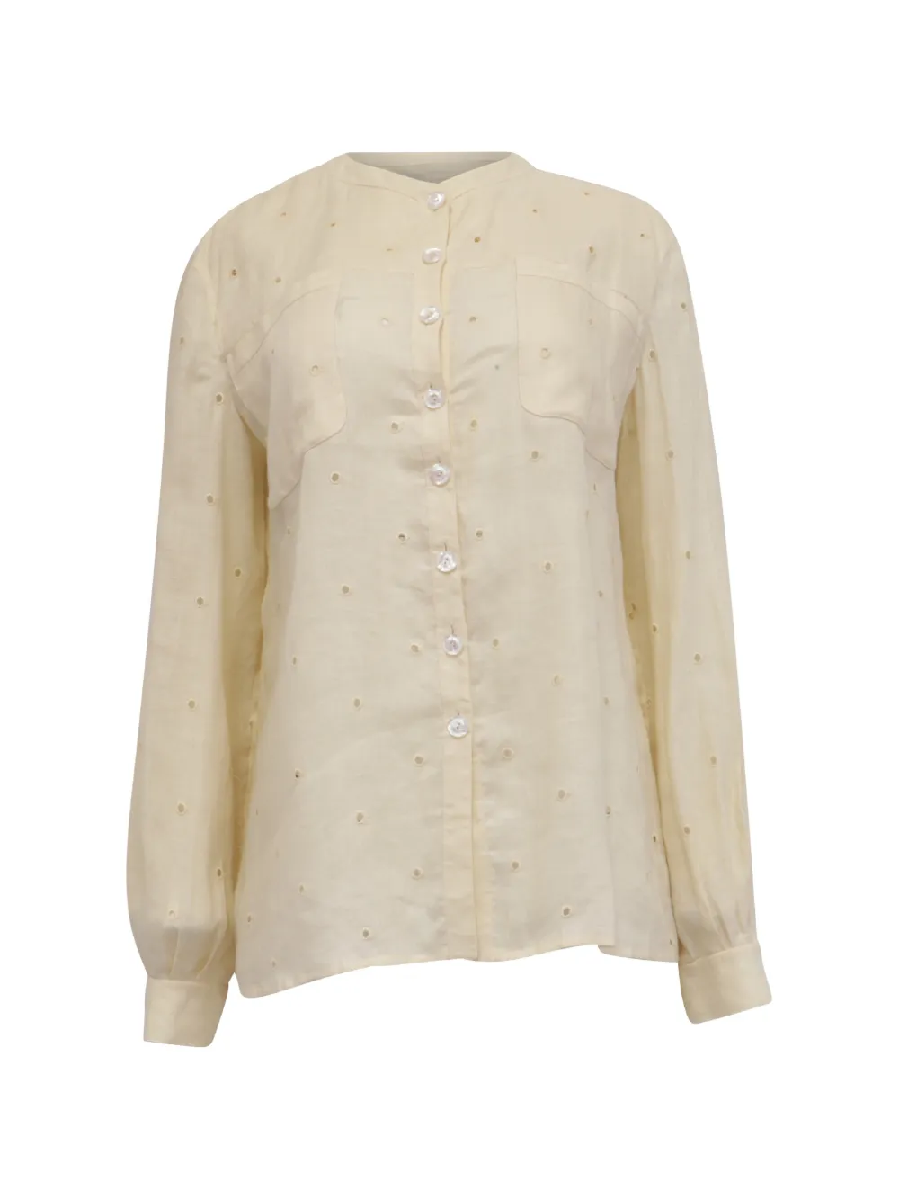 Valentino Garavani Pre-Owned button-down eyelet shirt - Toni neutri
